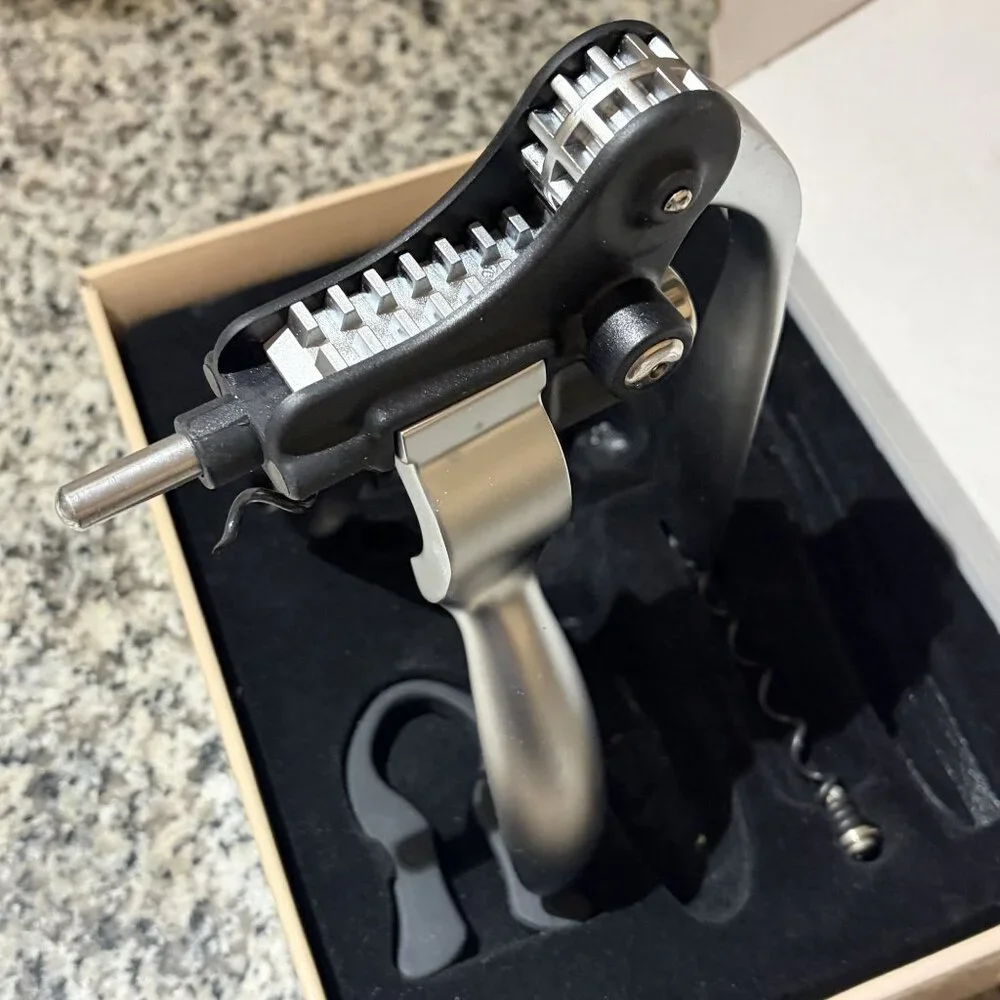 Arcosteel Corkscrew Wine Opener Set With 3-Way Action Accessories Silver Black